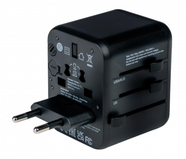 Verbatim Uniwersalny adapter podróżny UTA-02 USB-C PD 20W USB-A QC - 1192946 - zdjęcie 2
